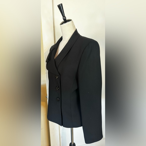 Vintage 90’s Le Suit Bow Detail Blazer Suit Jacket Formal Event Office noir - Picture 8 of 11